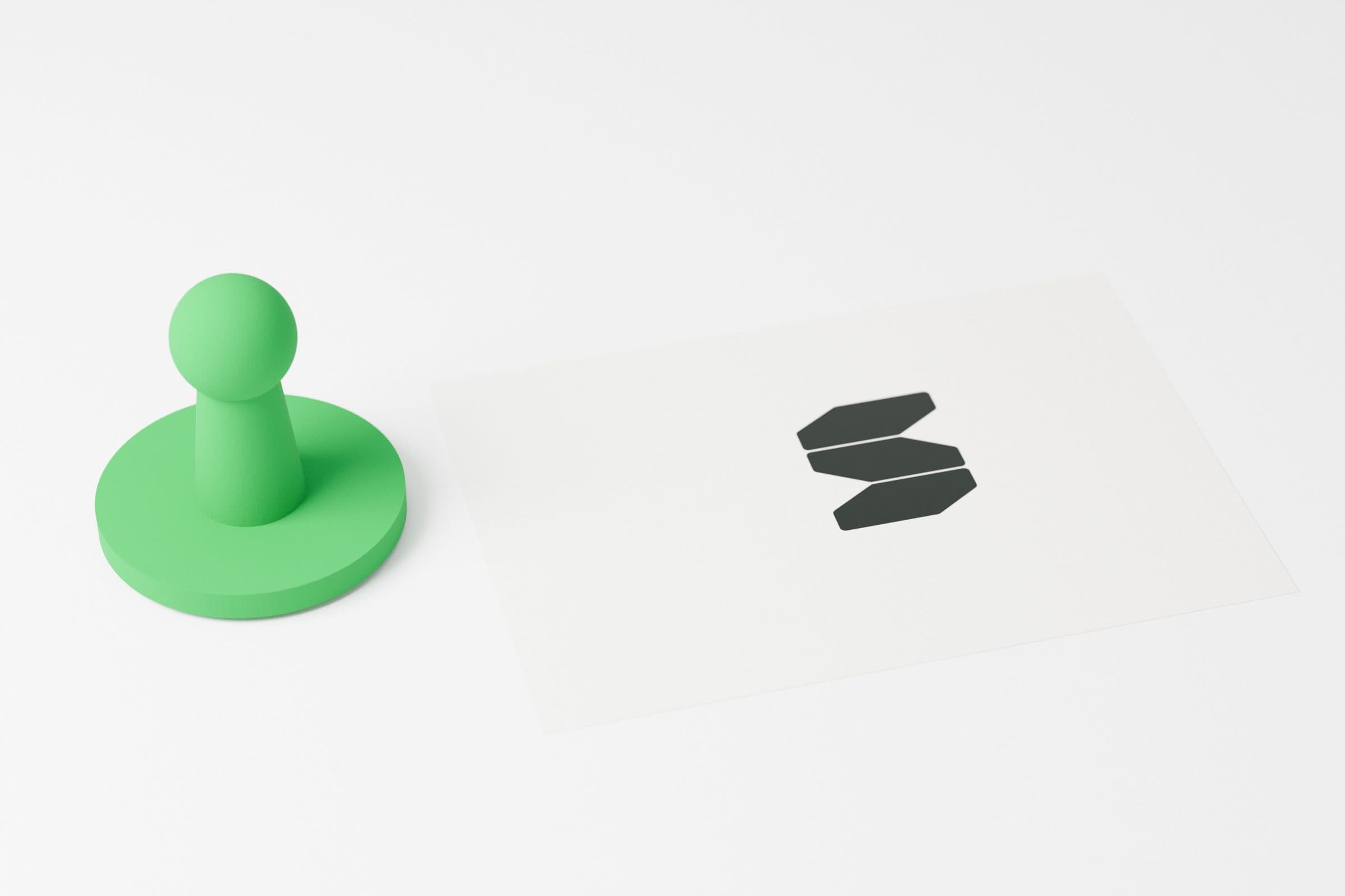 Stempel i odcisk logo na papierze